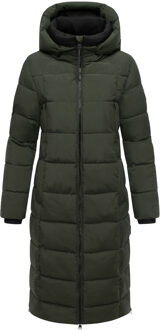 dames gewatteerde wintermantel Lanitaa XVI met afneembare capuchon Groen - 4XL
