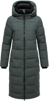 dames gewatteerde wintermantel Lanitaa XVI met afneembare capuchon Groen - XS