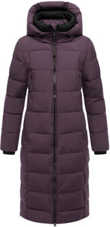 dames gewatteerde wintermantel Lanitaa XVI met afneembare capuchon Paars - 6XL