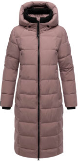 dames gewatteerde wintermantel Lanitaa XVI met afneembare capuchon Paars