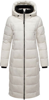 dames gewatteerde wintermantel Lanitaa XVI met afneembare capuchon Wit - XL