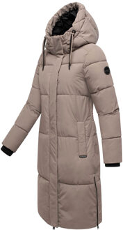 dames gewatteerde wintermantel Michikoo met capuchon & magneetzakken Grijs - XL