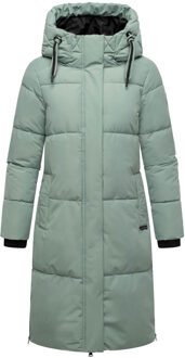 dames gewatteerde wintermantel Michikoo met capuchon & magneetzakken Groen - S