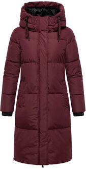 dames gewatteerde wintermantel Michikoo met capuchon & magneetzakken Rood - XL