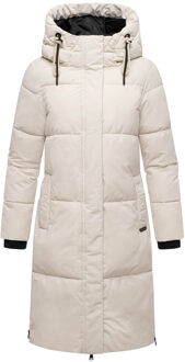 dames gewatteerde wintermantel Michikoo met capuchon & magneetzakken Wit - XL