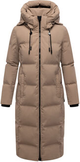 dames gewatteerde wintermantel Tikoraa met afneembare capuchon Grijs - 4XL