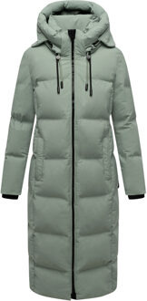dames gewatteerde wintermantel Tikoraa met afneembare capuchon Groen