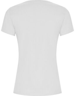 Dames gouden t-shirt Wit - L