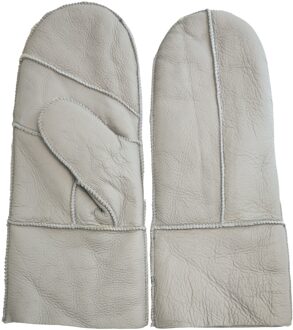 Dames Grijze Echte Echte Schapenvacht Leren Wanten Warme Handschoenen Grijs - XL