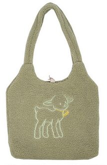 Dames Grote Capaciteit Boodschappentas Schoudertas Mode Imitatie Lamsvacht Lam Winter Kleine Geborduurde Tote M220584M