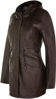 Dames halflange parka-jas met capuchon-Oakengates - maat EU 50 / UK 22 Bruin
