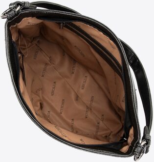 Dames handtas, eco-leren tas, glanzend zwart - One Size