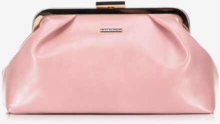 Dames handtas van imitatieleer met sluiting, roze, eco-leer - maat