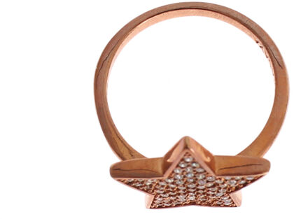 Dames Heldere CZ Ster 925 Zilveren Ring Goud - N