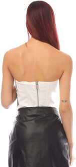 Dames Heron Preston Flaming Skull Corset Top in Wit