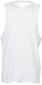 Dames hoge hals schuine armgat vest top Wit - XS
