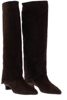 Dames hoge laars | dames | maat: | suede Bruin - 39