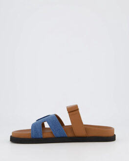 Dames ibiza slipper jeans/bruin Blauw - 39
