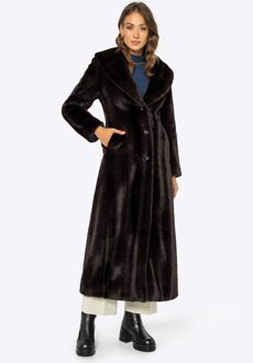 Dames Imitatiebontjas Klassiek Donkerbruin Polyester - maat Donker Bruin