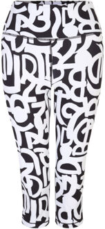 Dames influential graffiti 3/4 legging Zwart - 36