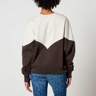 Dames Isabel Marant Etoile Houston Bi Colour Logo Sweatshirt in Bruin/Wit - maat