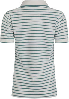 Dames Janely Gestreepte Pique Poloshirt (Mineralenblauw)