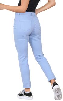 Dames jeans met hoge taille en taps toelopende rechte pijpen in hemelsblauw - EU 40 Normaal/ UK 12 Normaal