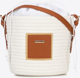 Dames Katoenmix Mandtas Klein Off-White Polyester Gebroken wit