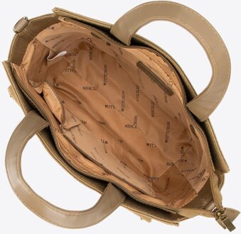 Dames Katoenmix Tas Khaki Katoenmix Tas - maat Kaki