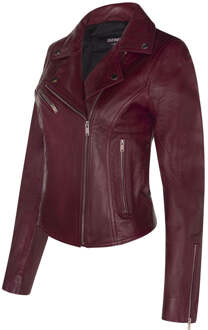 Dames klassiek leren Brando bikerjack-Loughton Bourgogne