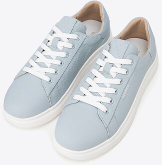 Dames klassieke blauwe platform sneakers, natuurlijk leer - maat EU 37