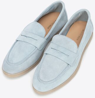 Dames Klassieke Blauwe Suède Mocassins