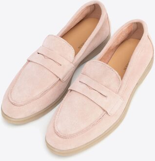 Dames Klassieke Roze Suède Mocassins