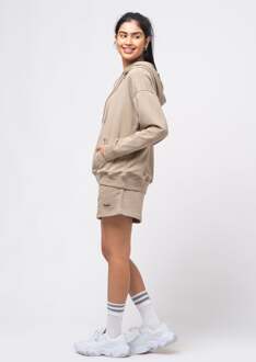 Dames kort trainingspak vrije tijd Bruin