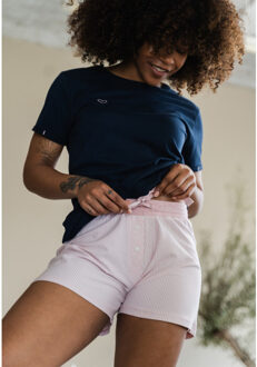 Dames korte pyjama set shortama blauw Veelkleurig - XL