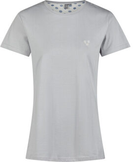 Dames korte pyjama set shortama blauw/wit gestipt - maat S Veelkleurig