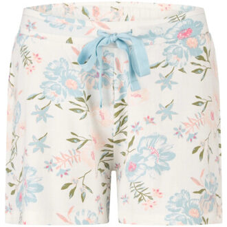 Dames korte pyjama set shortama roze/wit gebloemd - maat XL Veelkleurig