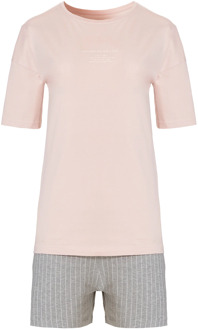 Dames korte pyjama set shortama Roze - XL