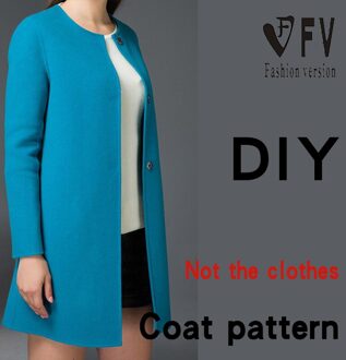 Dames Kraag Dubbelzijdig Wollen Fleece Jas Patroon 1:1 Kledingstuk Naaien Tekening BFY-125 Size XS