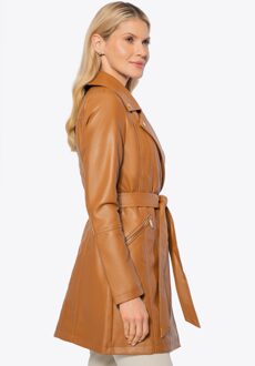 Dames Kunstleren Jas Bruin Kunstleer