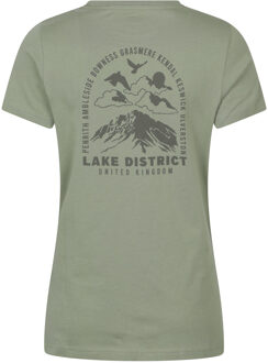Dames Lake District Sunset T-Shirt (Khaki Groen) Kaki - EU 46 / UK 18