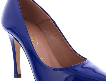 Dames lakleren pump blauw - maat 38 Paars