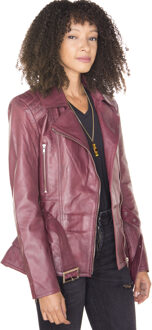 Dames lang leren bikerjack-Quito Bourgogne - EU 44 / UK 16