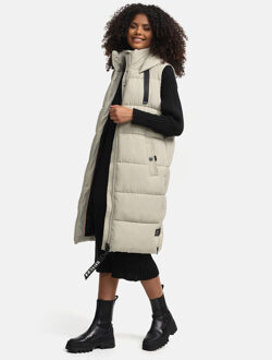 dames lange bodywarmer Schnuffelchen – Warm & Stijlvol met Capuchon Grijs