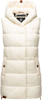 dames lange gewatteerde bodywarmer Madilynaa – Warm & Comfortabel - maat Beige