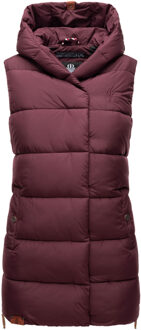 dames lange gewatteerde bodywarmer Madilynaa – Warm & Comfortabel Rood