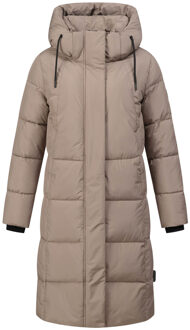 dames lange gewatteerde winterjas Tabiaa XVI met capuchon & fleece Grijs - XL