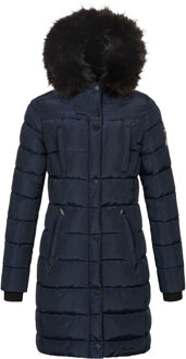 dames lange winterjas Lotusblüte Princess – Warm & Elegant Blauw - M