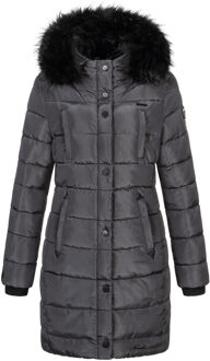 dames lange winterjas Lotusblüte Princess – Warm & Elegant Grijs - M