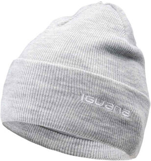 Dames lea geribbelde wintermuts Grijs - One size